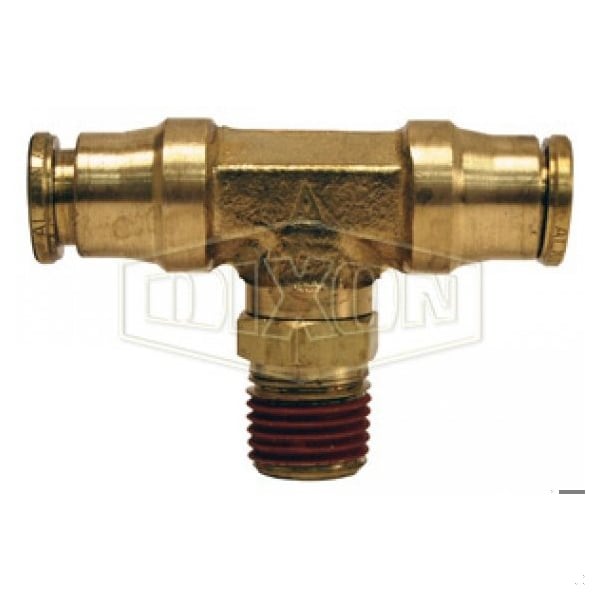 72S16X 16 Push-In Swivel Branch Tee, 1/2 in Nominal, MNPT Swivel x Tube, Brass, Domestic
